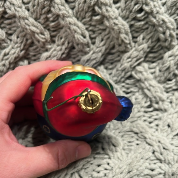 Vintage Christborn Santa with blue sphere blown glass Christmas ornament - Picture 3 of 6